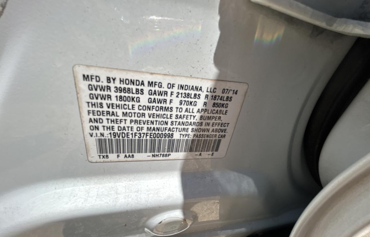 ACURA ILX 2015 VIN 19VDE1F37FE000998 фото 10
