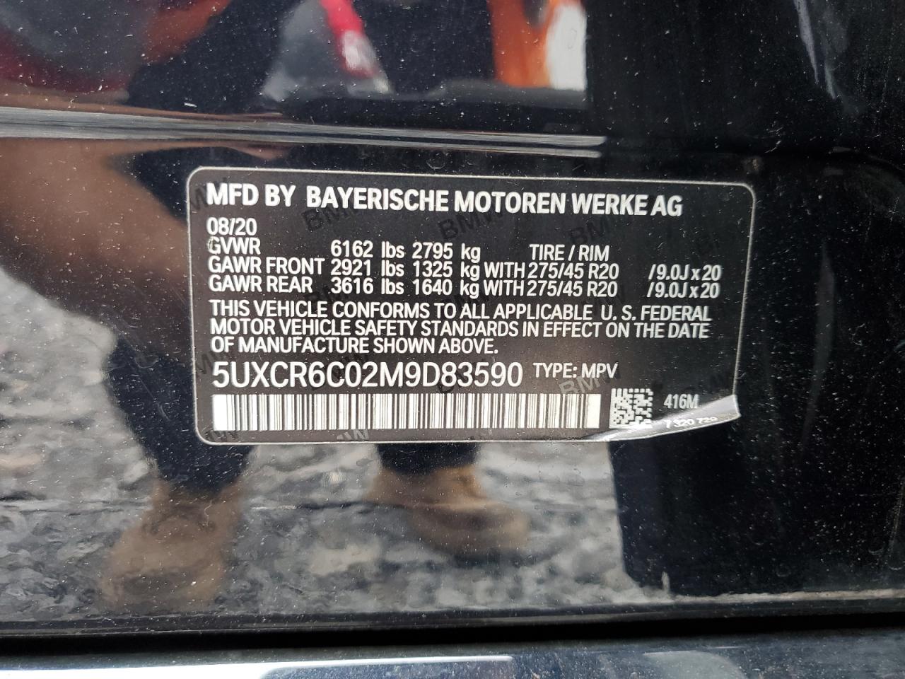 2021 BMW X5 xDrive40I VIN: 5UXCR6C02M9D83590 Lot: 61158735