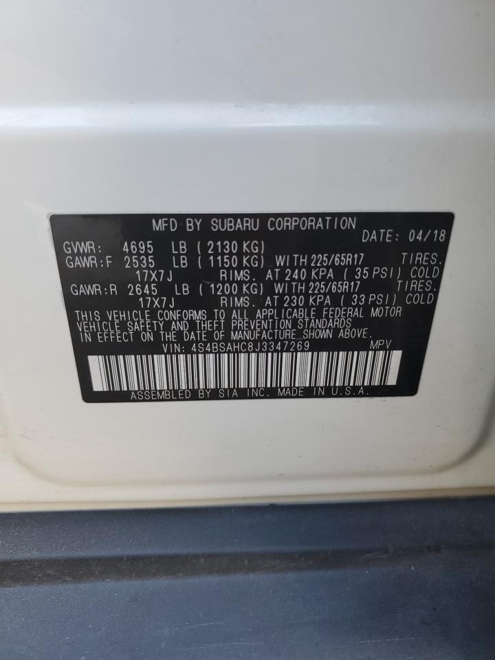 2018 Subaru Outback 2.5I Premium VIN: 4S4BSAHC8J3347269 Lot: 61152625