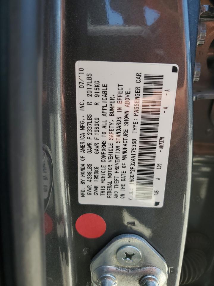 2010 Honda Accord Lx VIN: 1HGCP2F32AA179368 Lot: 62879425