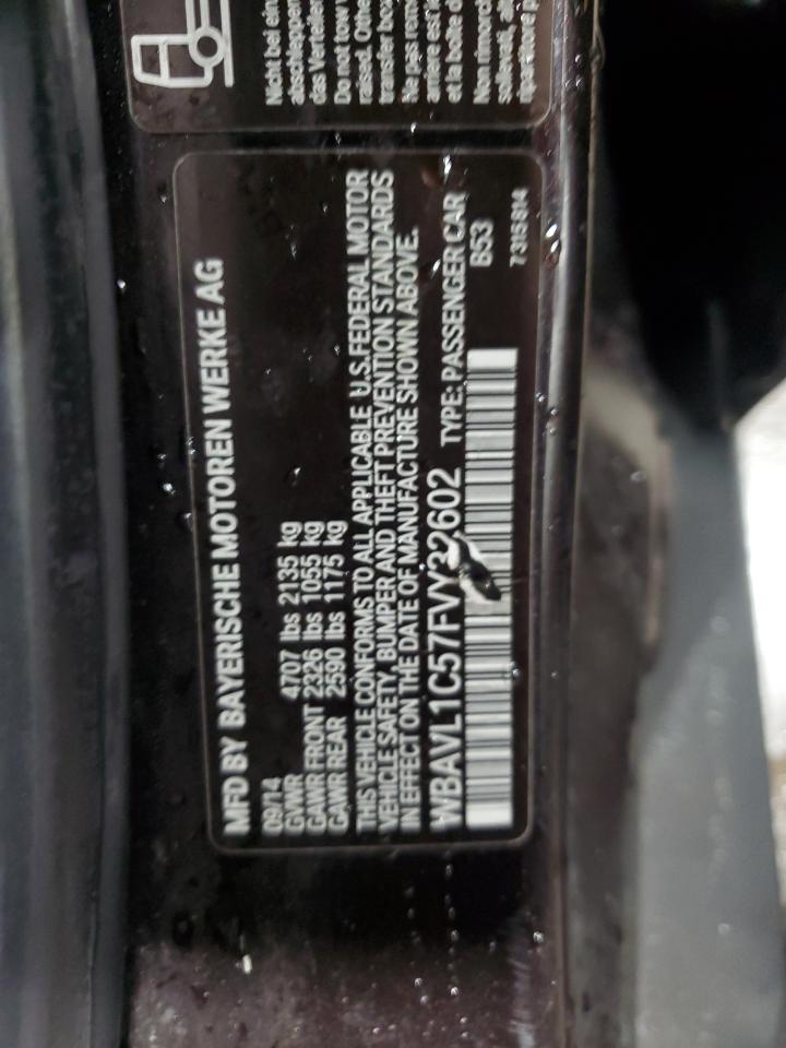 2015 BMW X1 xDrive28I VIN: WBAVL1C57FVY32602 Lot: 62097935