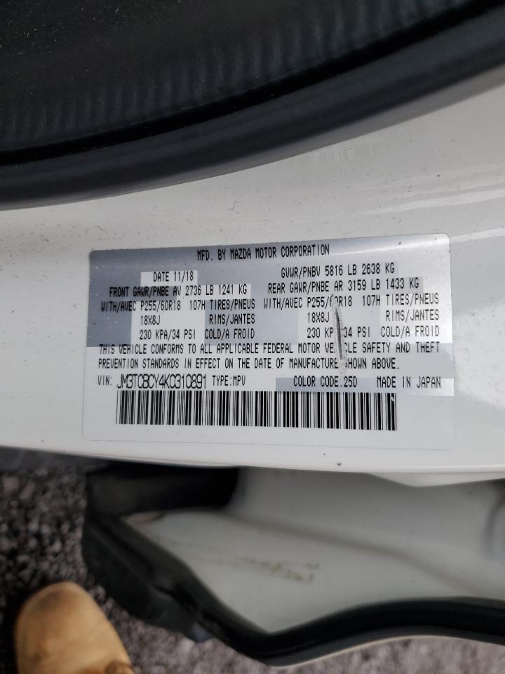 2019 Mazda Cx-9 Touring VIN: JM3TCBCY4K0310891 Lot: 61544685