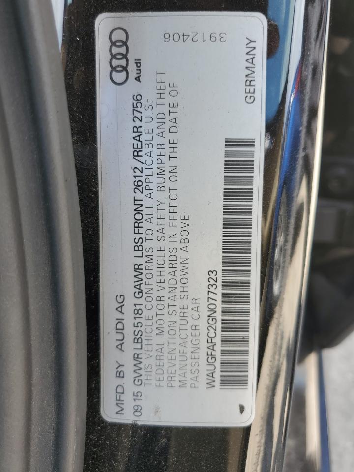 2016 Audi A6 Premium Plus VIN: WAUGFAFC2GN077323 Lot: 60722755
