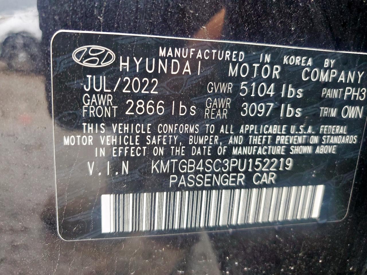 2023 Genesis G80 Base VIN: KMTGB4SC3PU152219 Lot: 59424235