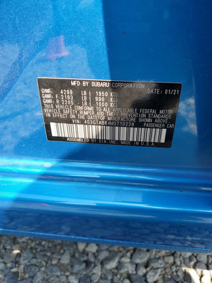 2021 Subaru Impreza VIN: 4S3GTAB64M3710228 Lot: 62203835