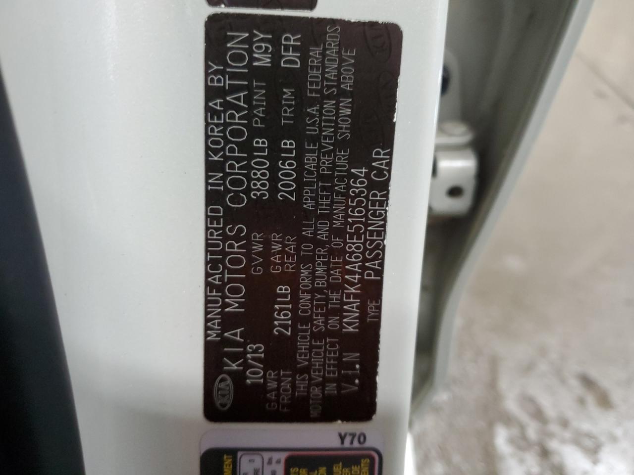 2014 Kia Forte Lx VIN: KNAFK4A68E5165364 Lot: 62778095