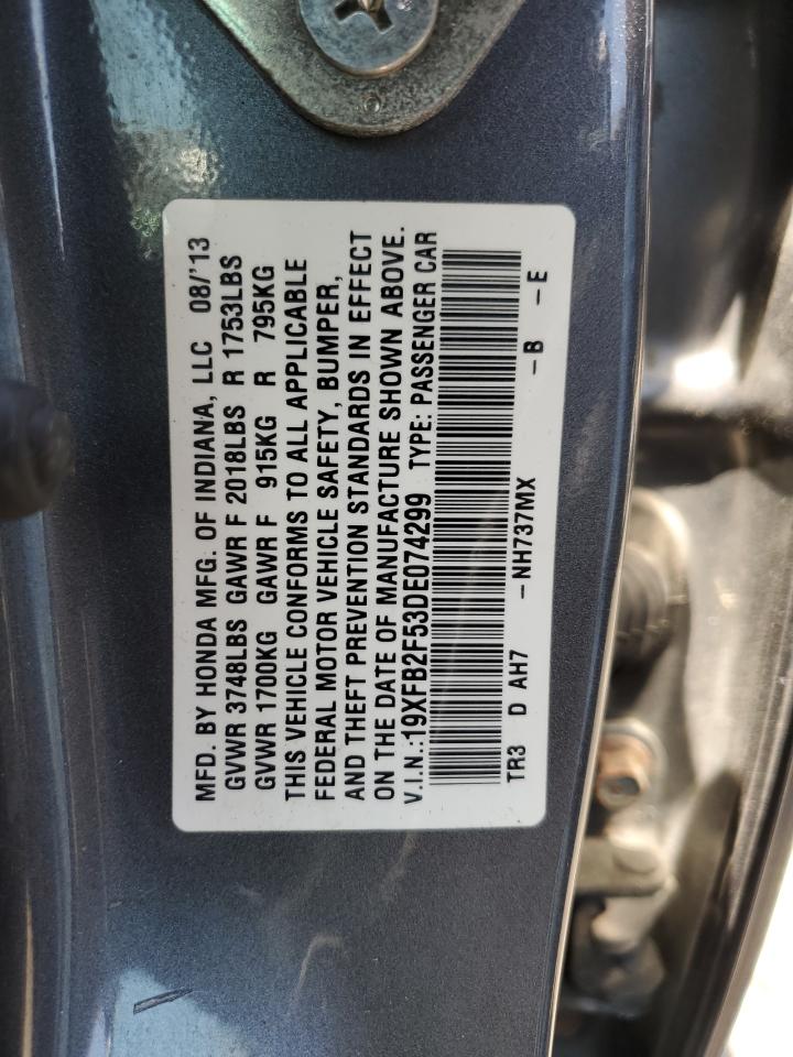 2013 Honda Civic Lx VIN: 19XFB2F53DE074299 Lot: 63095605