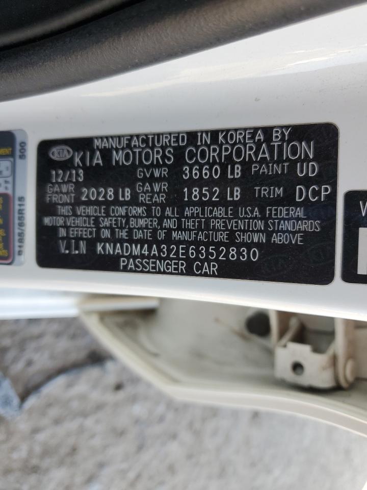 2014 Kia Rio Lx VIN: KNADM4A32E6352830 Lot: 62957375
