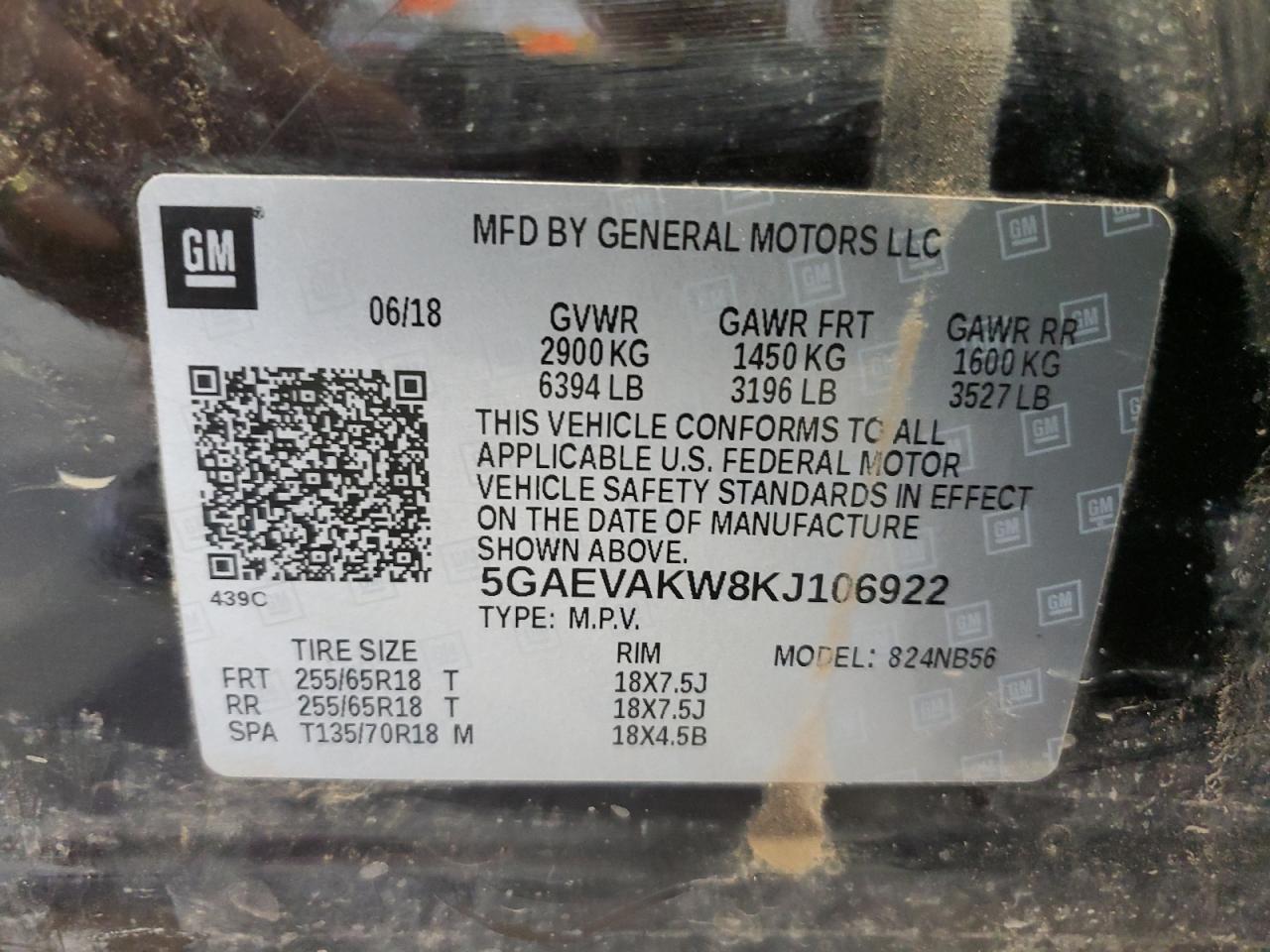 2019 Buick Enclave Essence VIN: 5GAEVAKW8KJ106922 Lot: 61260915