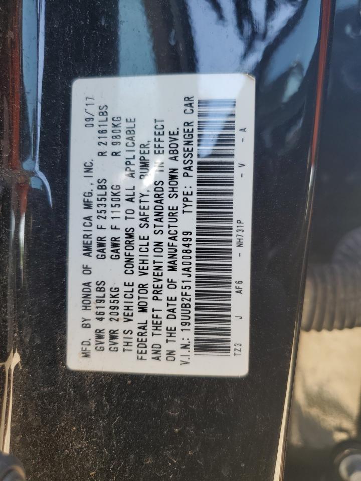 2018 Acura Tlx Tech VIN: 19UUB2F51JA008499 Lot: 61614555