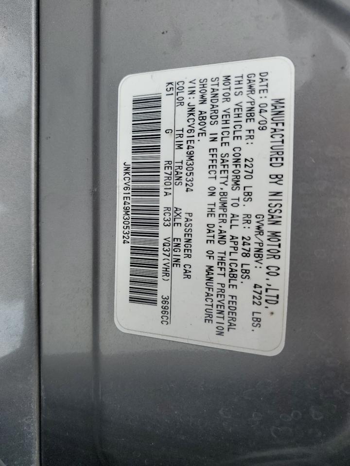 2009 Infiniti G37 Base VIN: JNKCV61E49M305324 Lot: 59275325