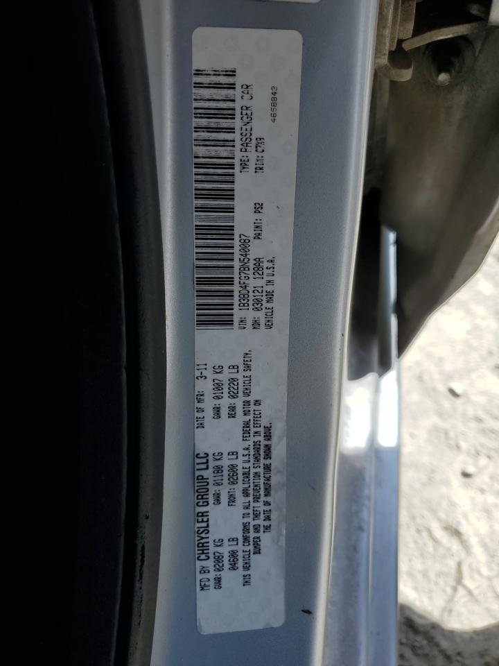 2011 Dodge Avenger Express VIN: 1B3BD4FG7BN540087 Lot: 60895785