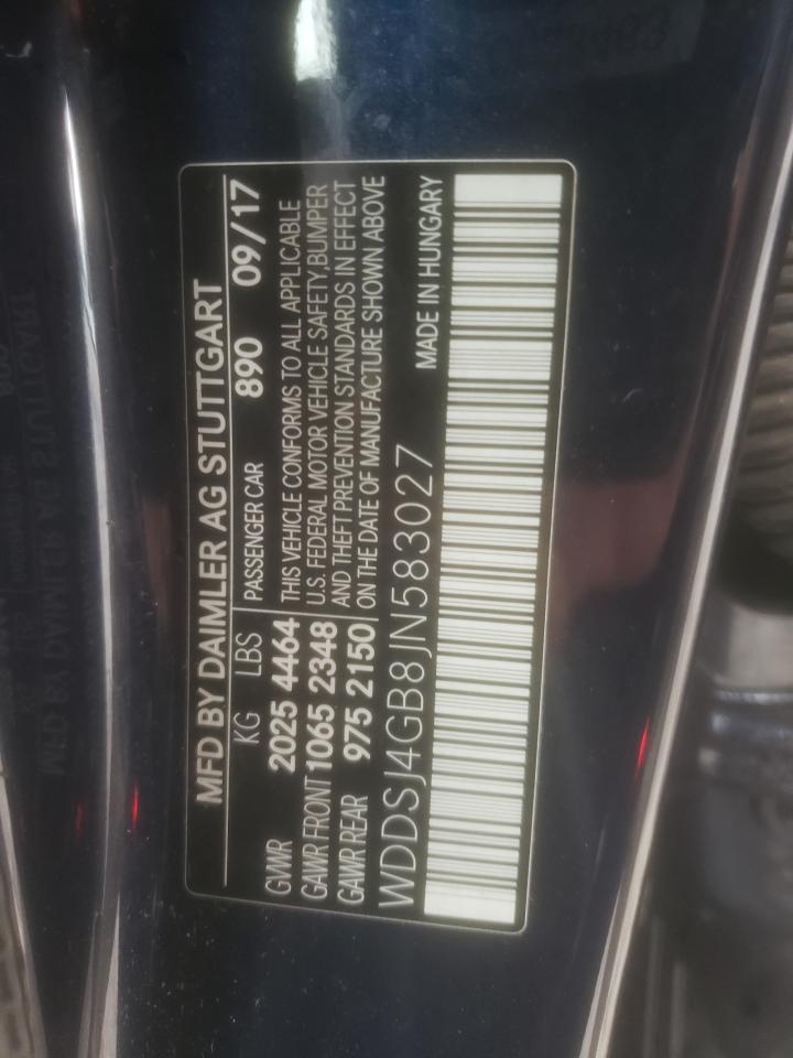 2018 Mercedes-Benz Cla 250 4Matic VIN: WDDSJ4GB8JN583027 Lot: 61620135