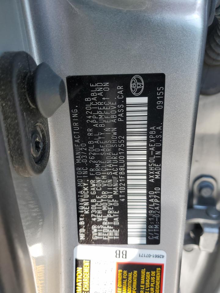 2020 Toyota Avalon Limited VIN: 4T1D21FB8LU017552 Lot: 62542815