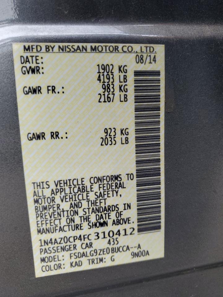 2015 Nissan Leaf S VIN: 1N4AZ0CP4FC310412 Lot: 62195855