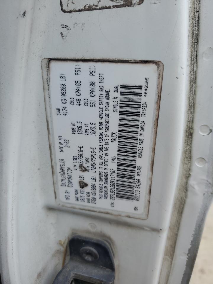 2002 Dodge Ram Van B3500 VIN: 2B7LB31Z62K117167 Lot: 62618165