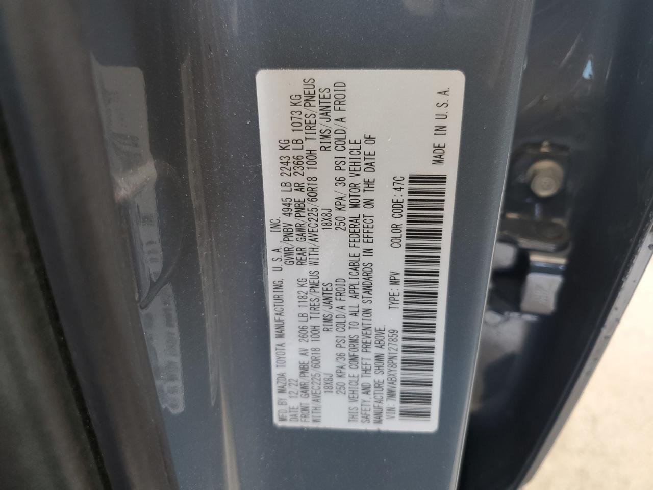 2023 Mazda Cx-50 Base VIN: 7MMVABXY8PN127859 Lot: 60166325