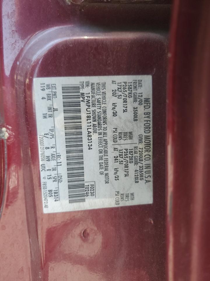 2001 Ford Expedition Eddie Bauer VIN: 1FMPU18L11LA83134 Lot: 60372085