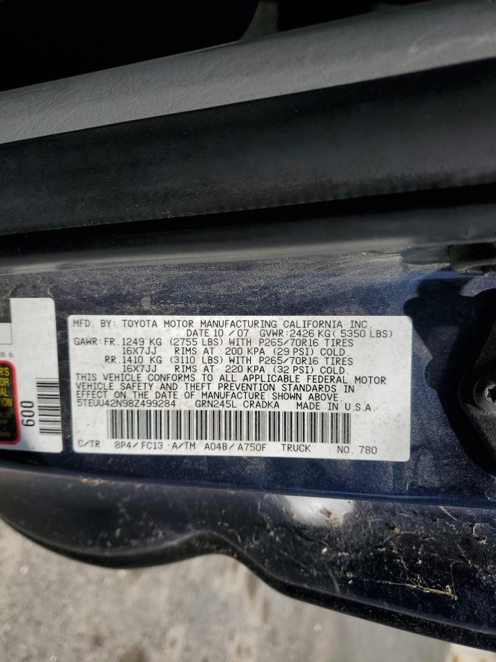 TOYOTA TACOMA 2008 VIN 5TEUU42N98Z499284 photo 12