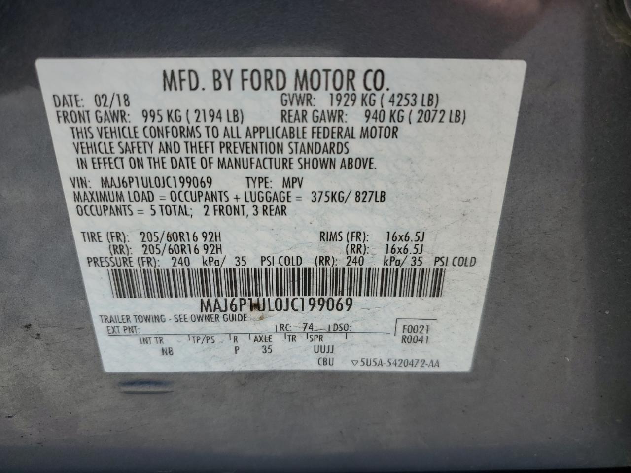 2018 Ford Ecosport Se VIN: MAJ6P1UL0JC199069 Lot: 62658225