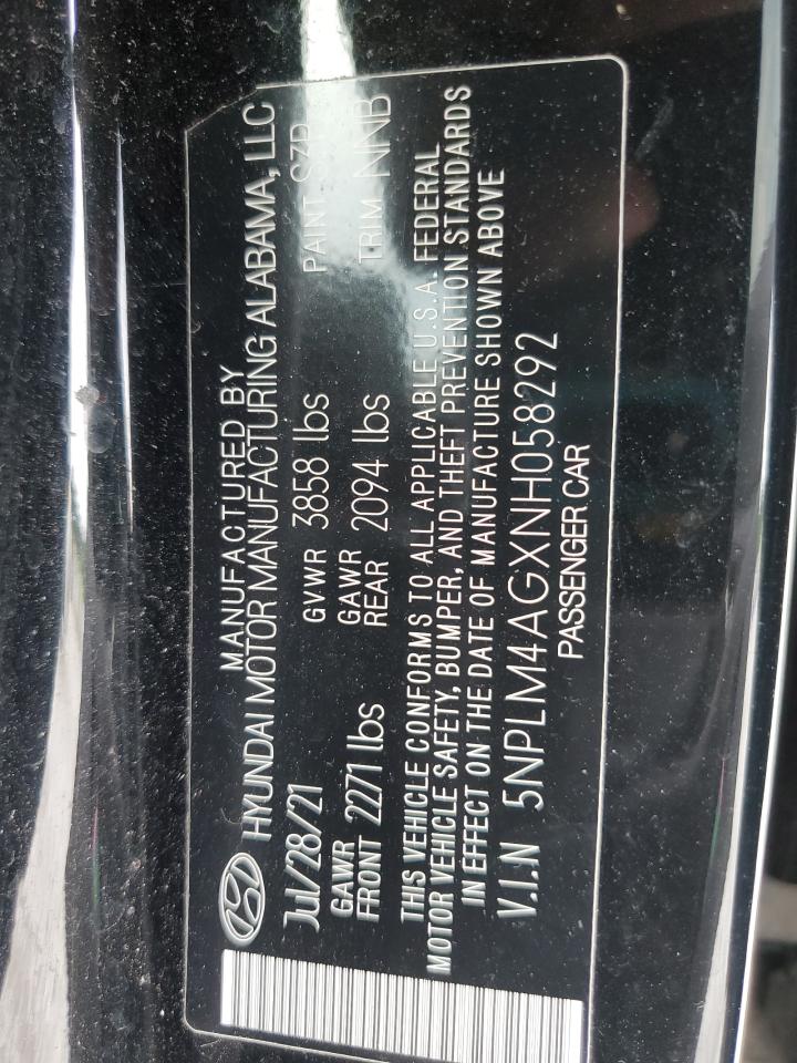 2022 Hyundai Elantra Sel VIN: 5NPLM4AGXNH058292 Lot: 62425285