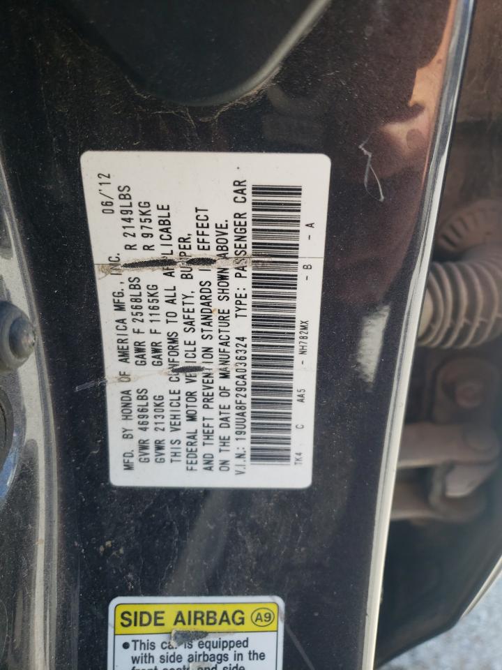 2012 Acura Tl VIN: 19UUA8F29CA036324 Lot: 60654805