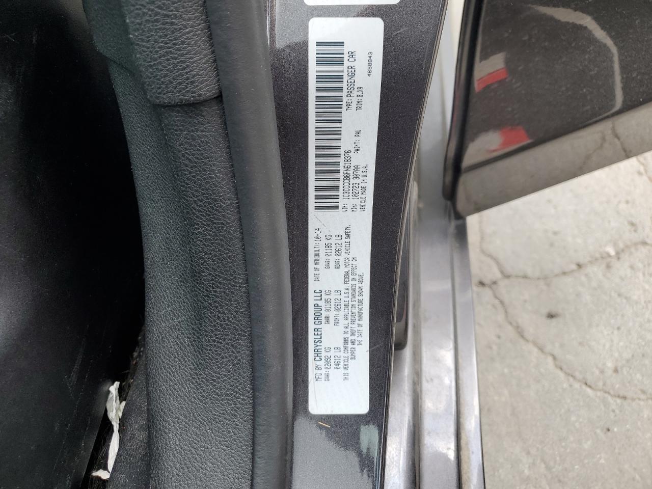 2015 Chrysler 200 C VIN: 1C3CCCCB6FN618376 Lot: 62946105