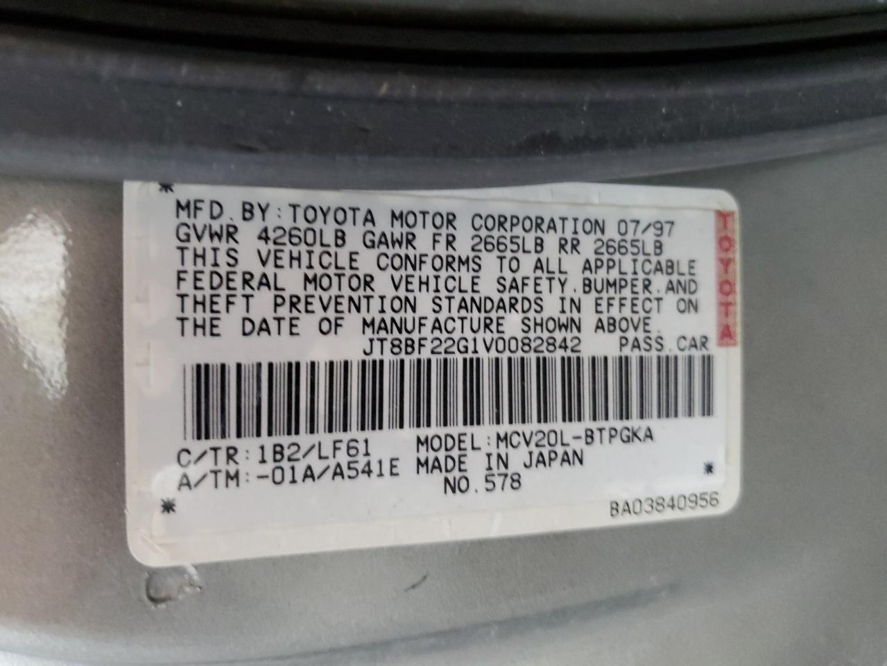1997 Lexus Es 300 VIN: JT8BF22G1V0082842 Lot: 60787735