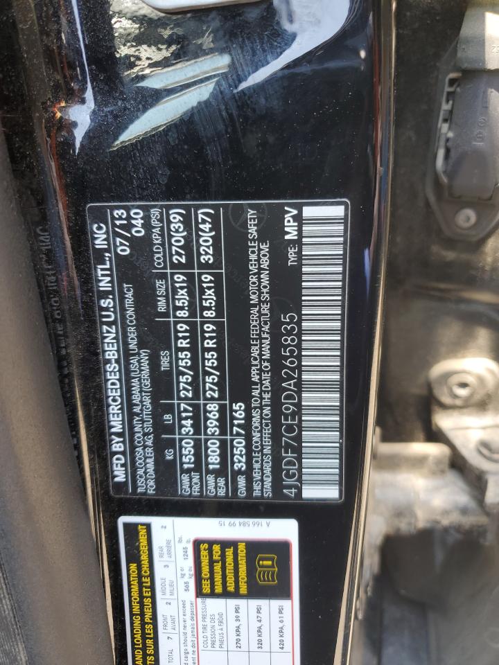 2013 Mercedes-Benz Gl 450 4Matic VIN: 4JGDF7CE9DA265835 Lot: 62942815