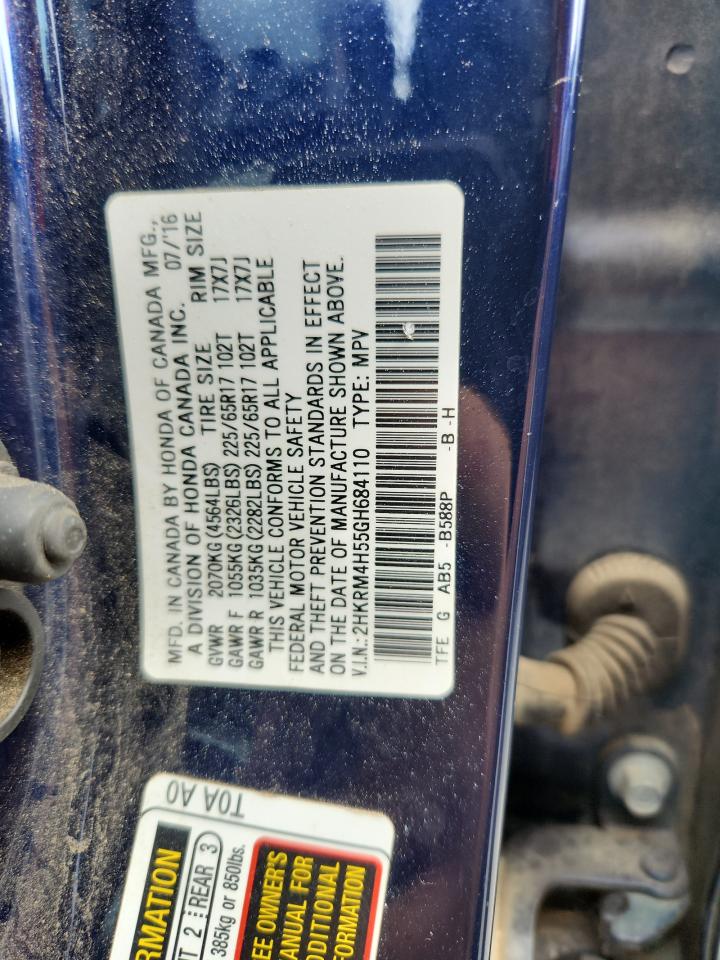 2016 Honda Cr-V Ex VIN: 2HKRM4H55GH684110 Lot: 60033475