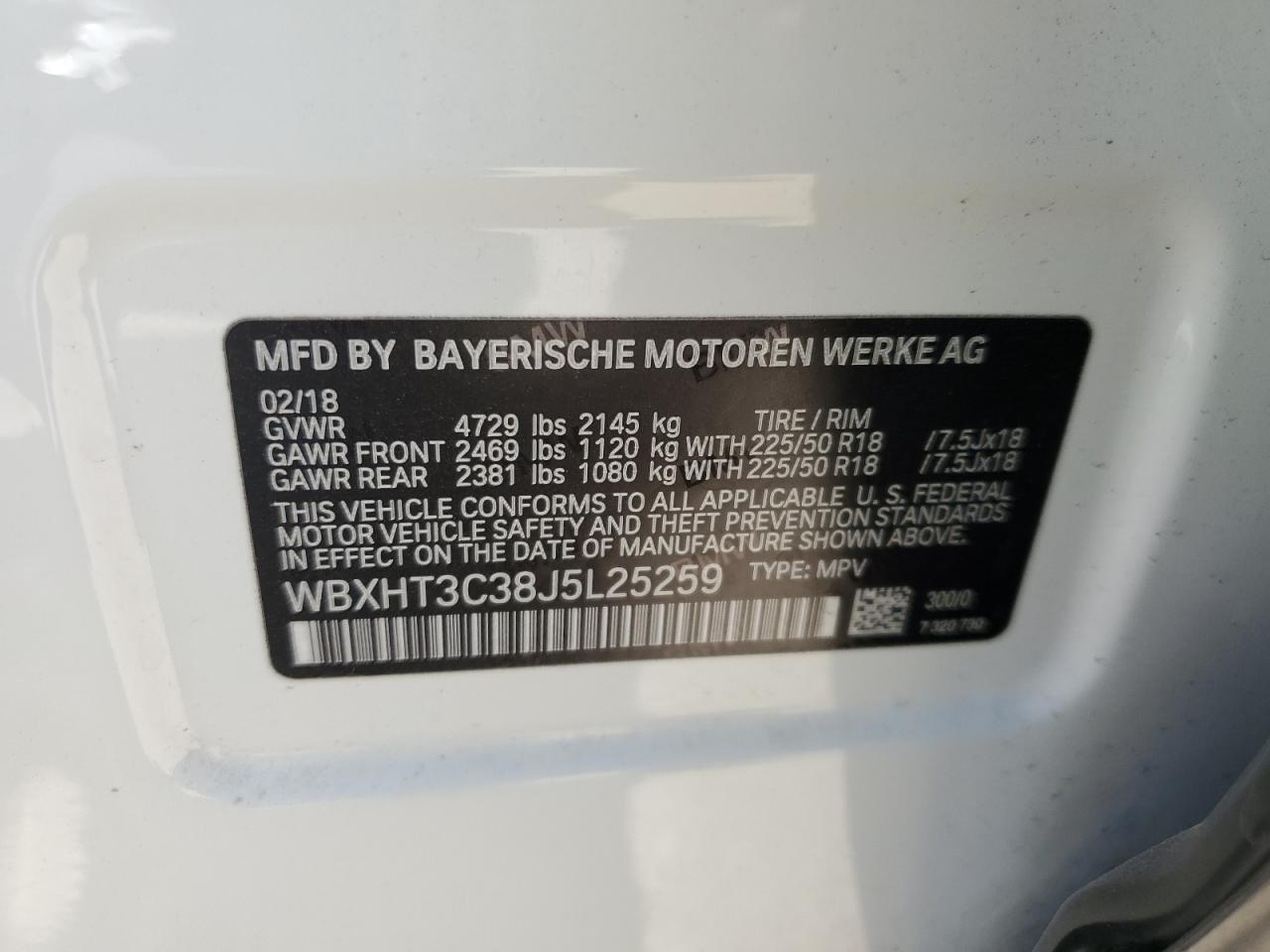2018 BMW X1 xDrive28I VIN: WBXHT3C38J5L25259 Lot: 61079965