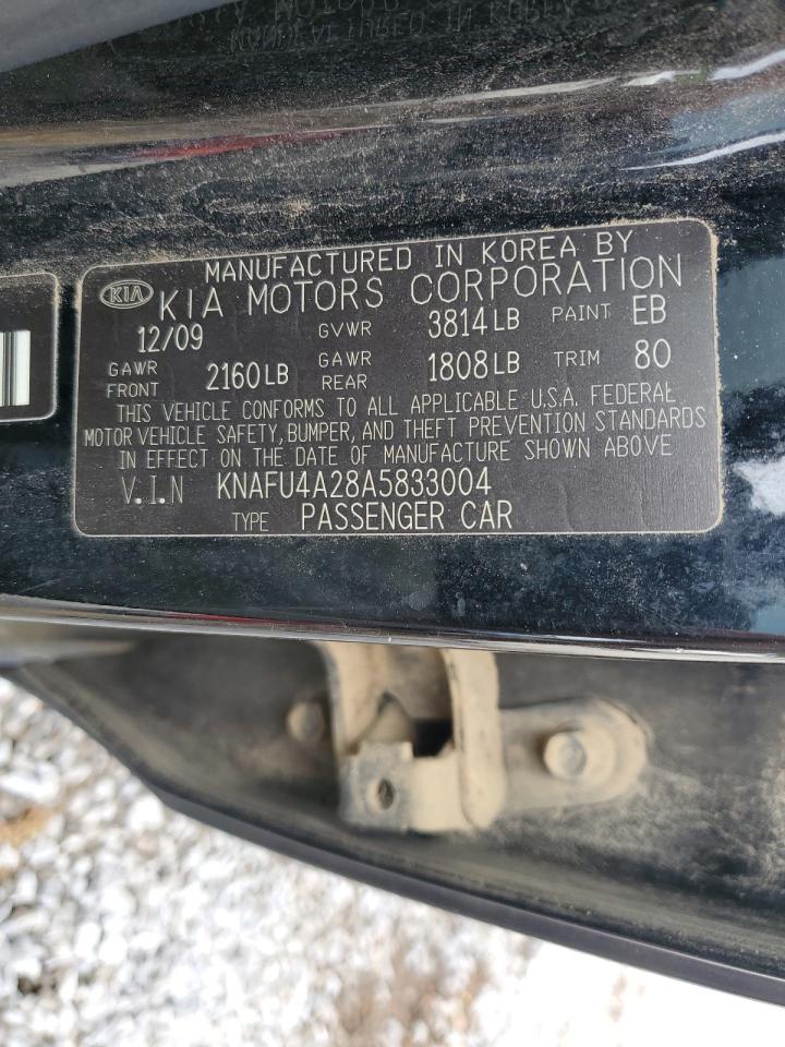 2010 Kia Forte Ex VIN: KNAFU4A28A5833004 Lot: 62884965