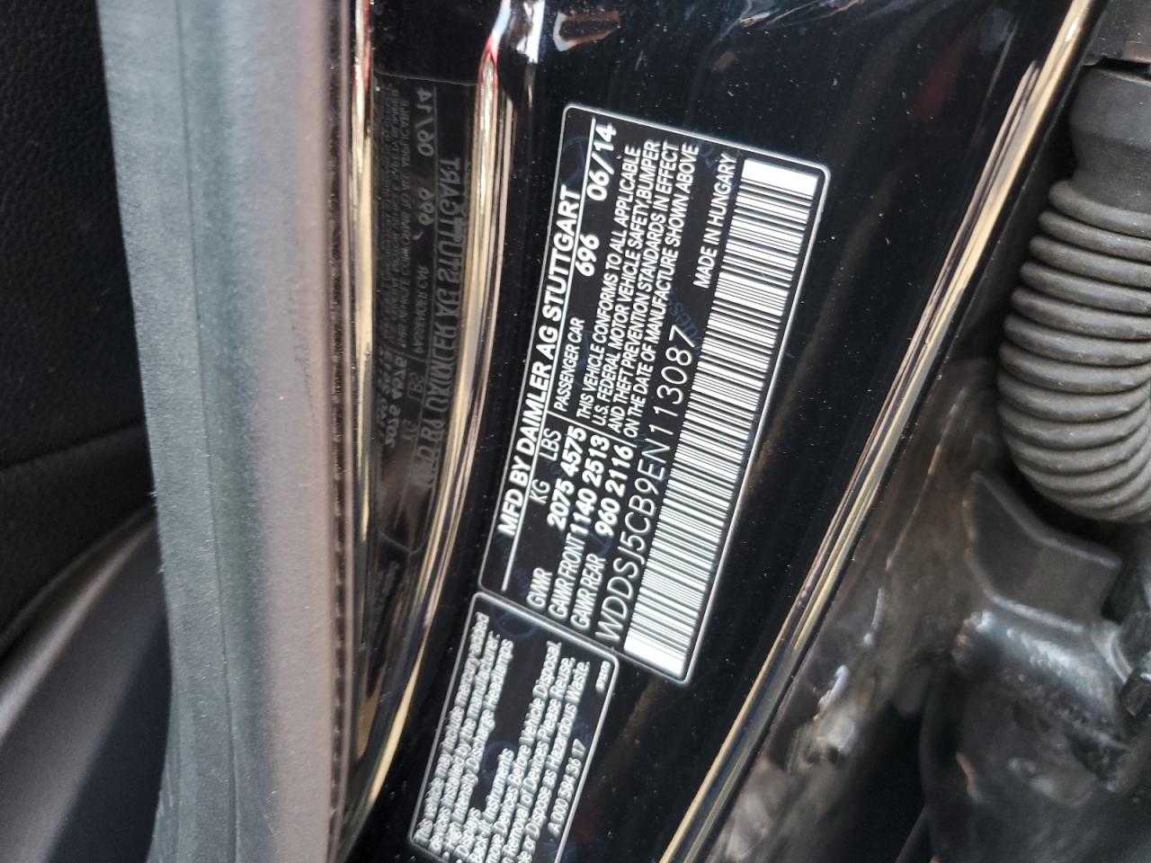 2014 Mercedes-Benz Cla 45 Amg VIN: WDDSJ5CB9EN113087 Lot: 62500835