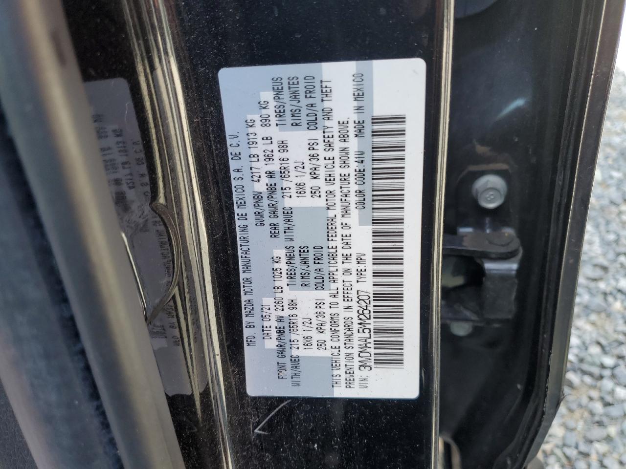 2021 Mazda Cx-30 VIN: 3MVDMAAL5MM264207 Lot: 61141415