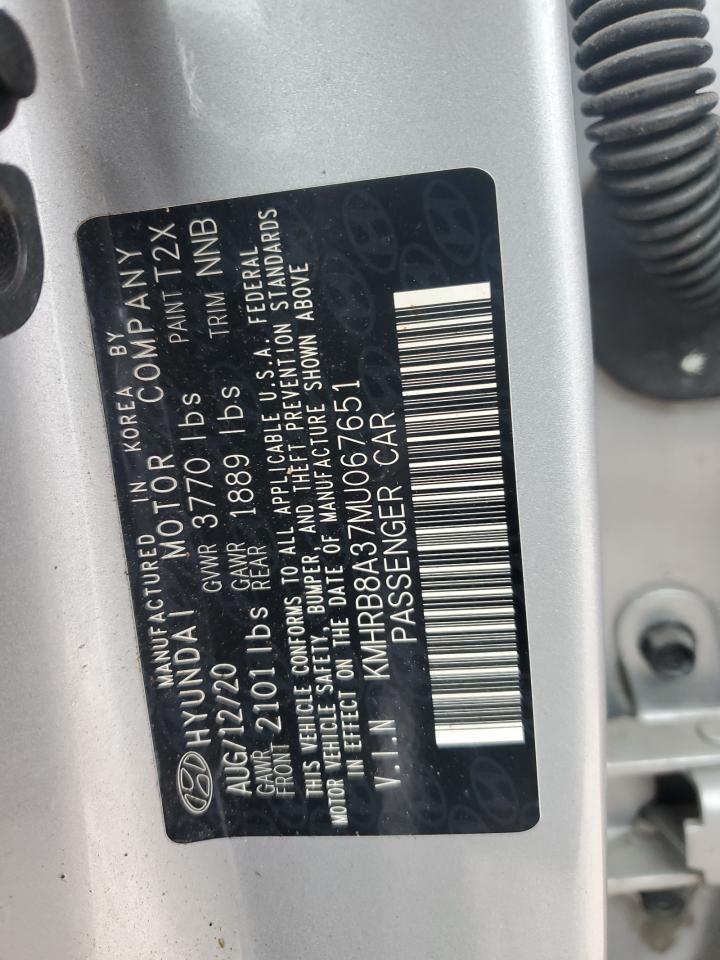 2021 Hyundai Venue Se VIN: KMHRB8A37MU067651 Lot: 59264695