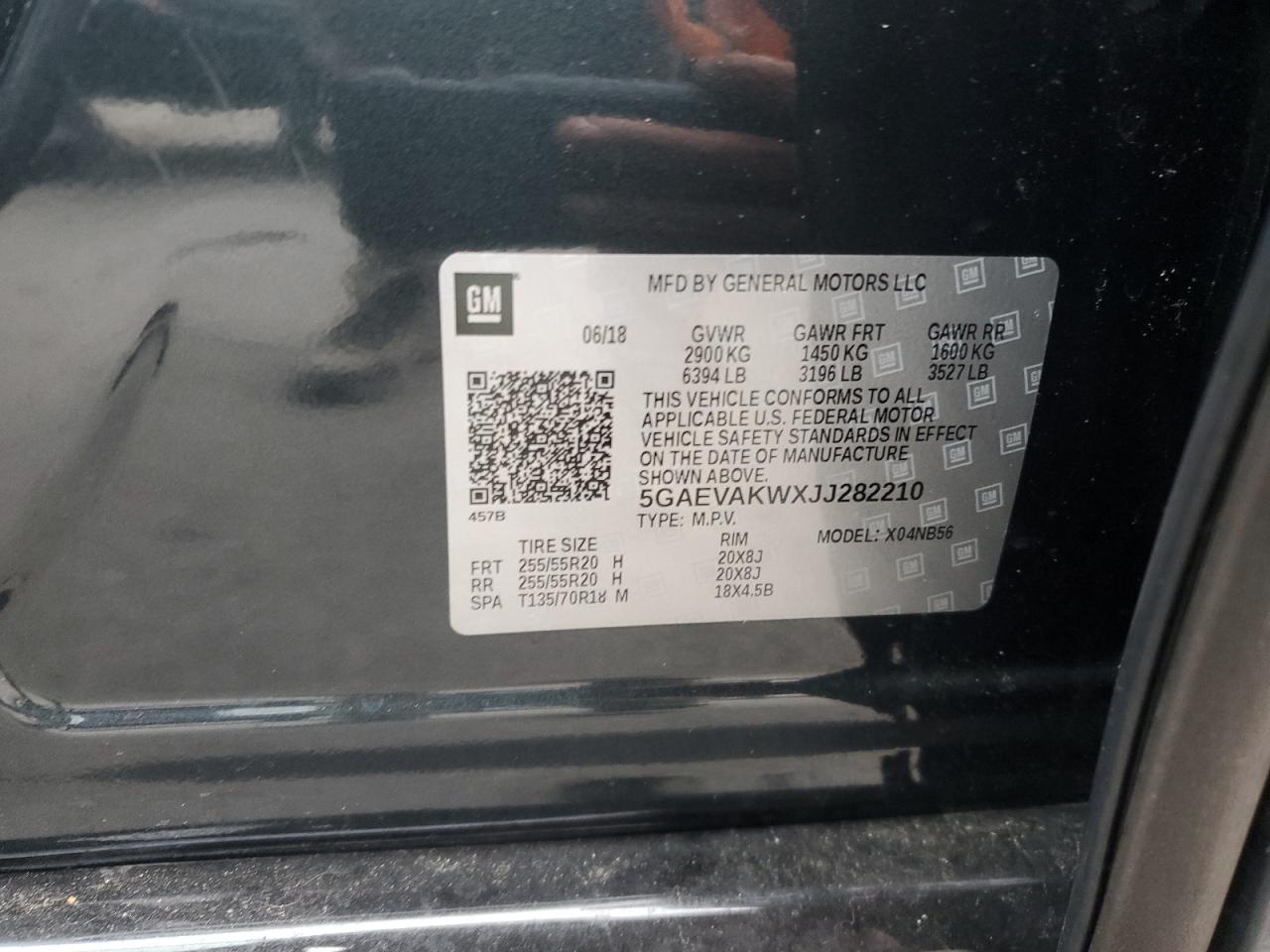 2018 Buick Enclave Essence VIN: 5GAEVAKWXJJ282210 Lot: 61209355