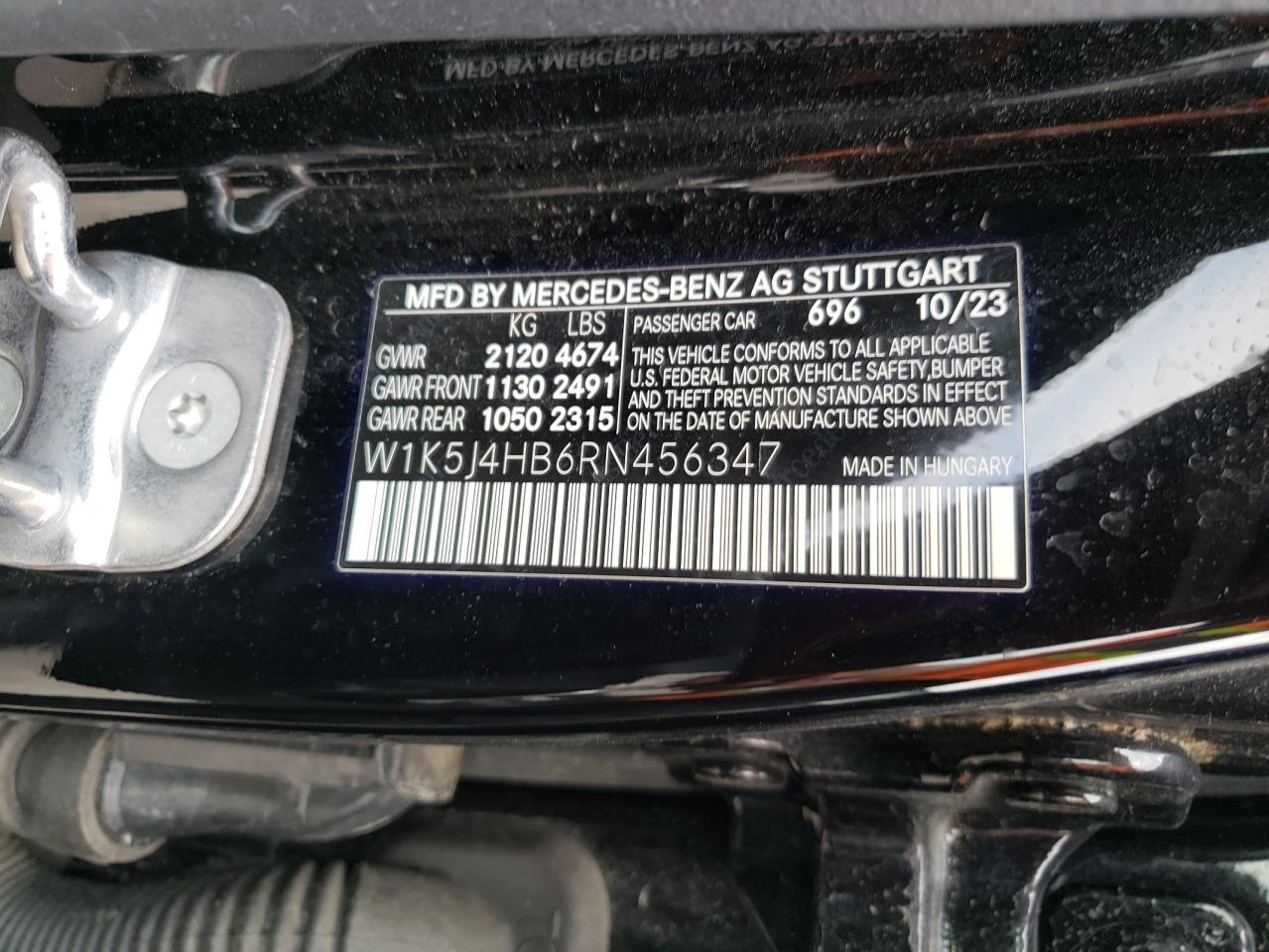 2024 Mercedes-Benz Cla 250 4Matic VIN: W1K5J4HB6RN456347 Lot: 62259625