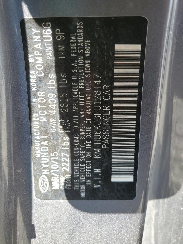 2015 Hyundai Genesis Coupe 3.8L VIN: KMHHU6KJ3FU128147 Lot: 61855345