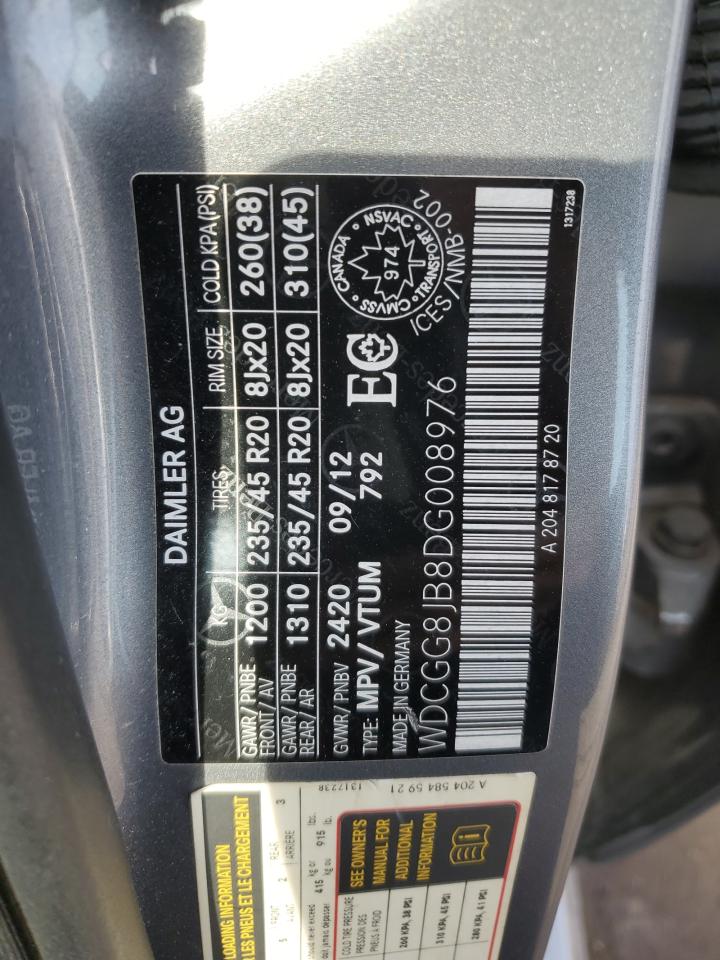 2013 Mercedes-Benz Glk 350 4Matic VIN: WDCGG8JB8DG008976 Lot: 59093295