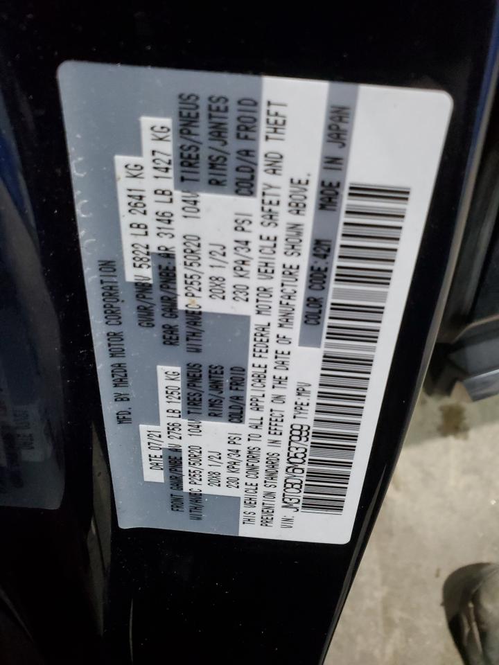 2021 Mazda Cx-9 Grand Touring VIN: JM3TCBDY6M0537999 Lot: 62741425