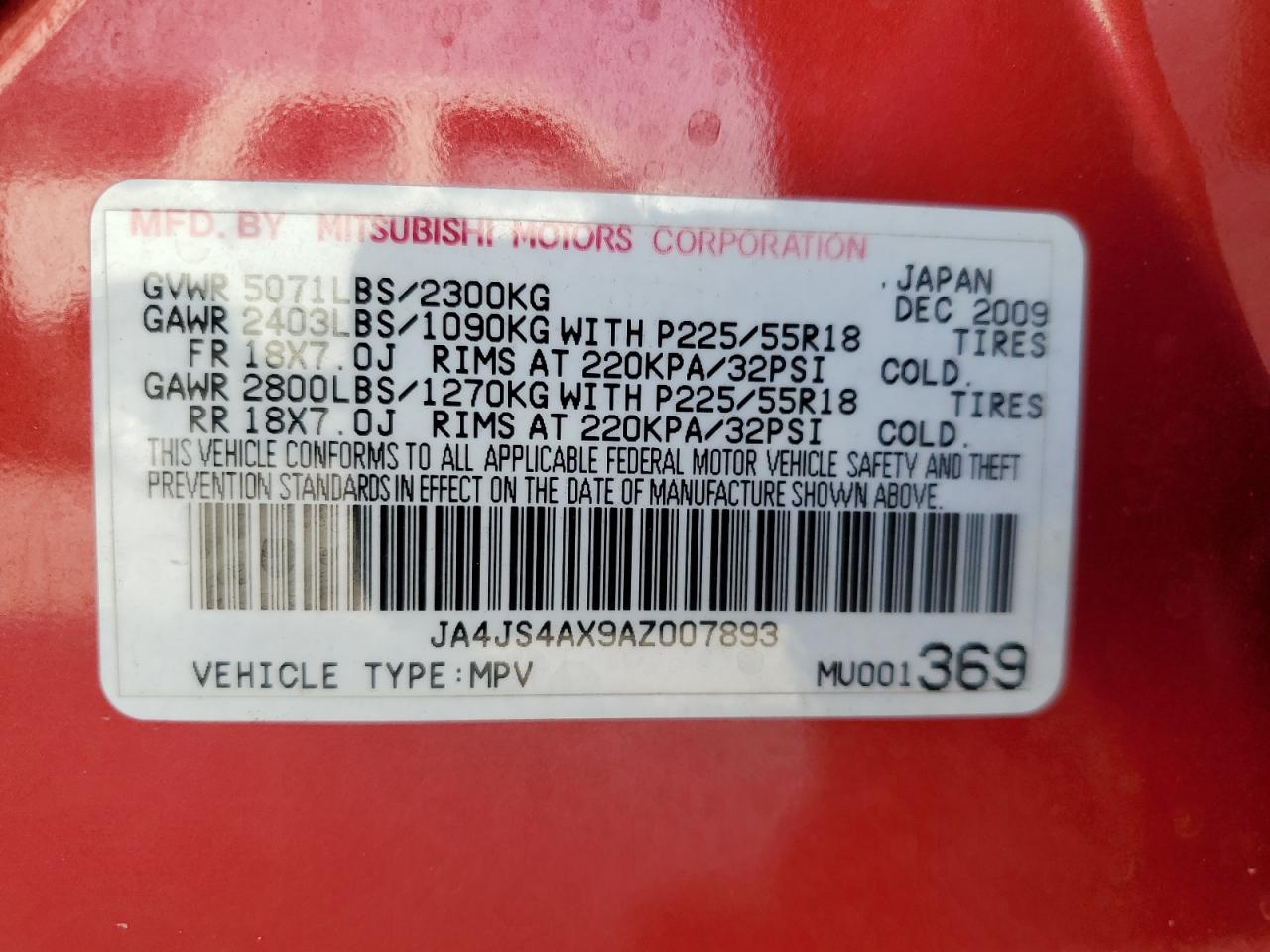 2010 Mitsubishi Outlander Xls VIN: JA4JS4AX9AZ007893 Lot: 61630765