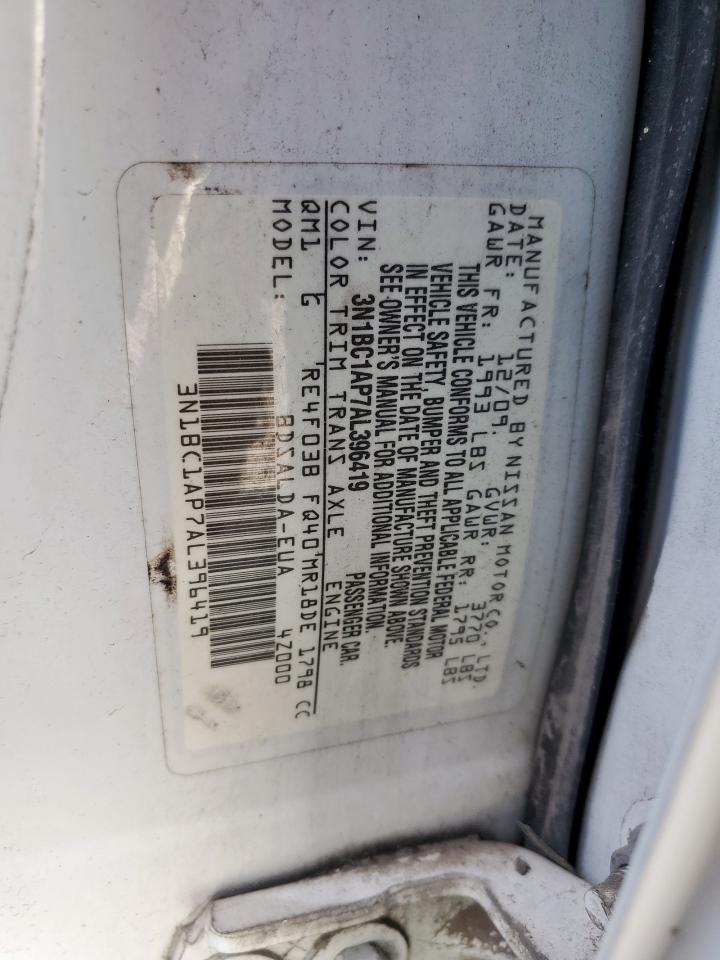 2010 Nissan Versa S VIN: 3N1BC1AP7AL396419 Lot: 61254775