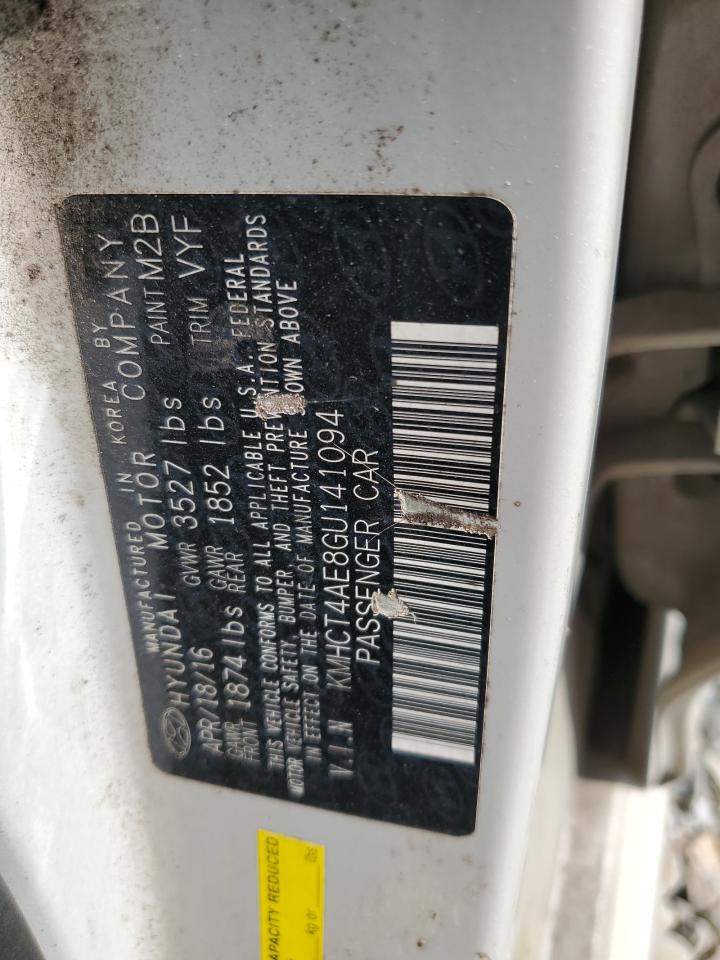 2016 Hyundai Accent Se VIN: KMHCT4AE8GU141094 Lot: 59401615