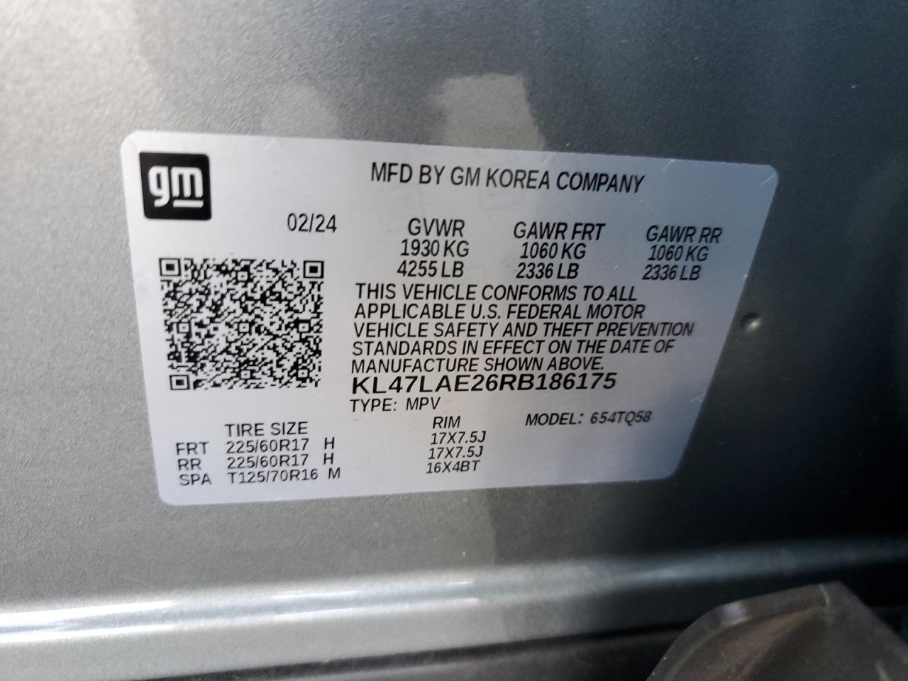 2024 Buick Envista Preferred VIN: KL47LAE26RB186175 Lot: 61461365