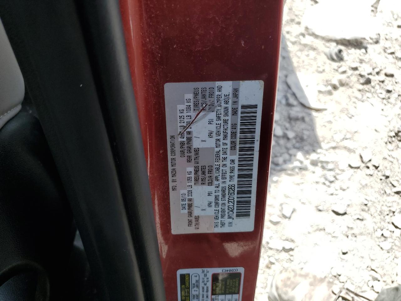 2013 Mazda 5 VIN: JM1CW2CL2D0160268 Lot: 61286935