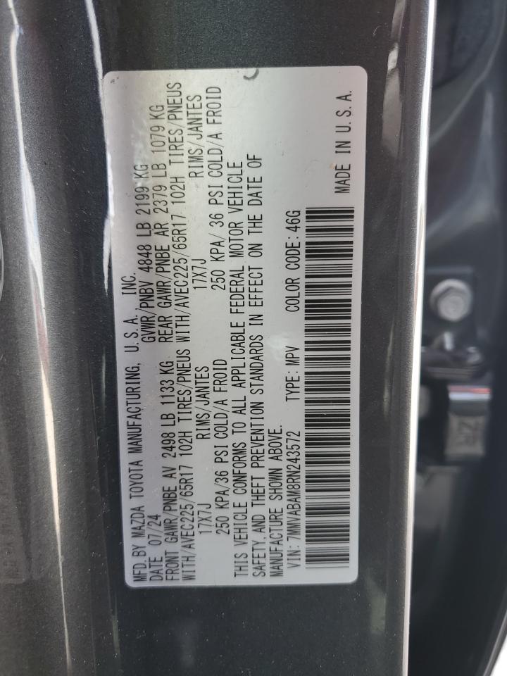 2024 Mazda Cx-50 Select VIN: 7MMVABAM8RN243572 Lot: 60797435
