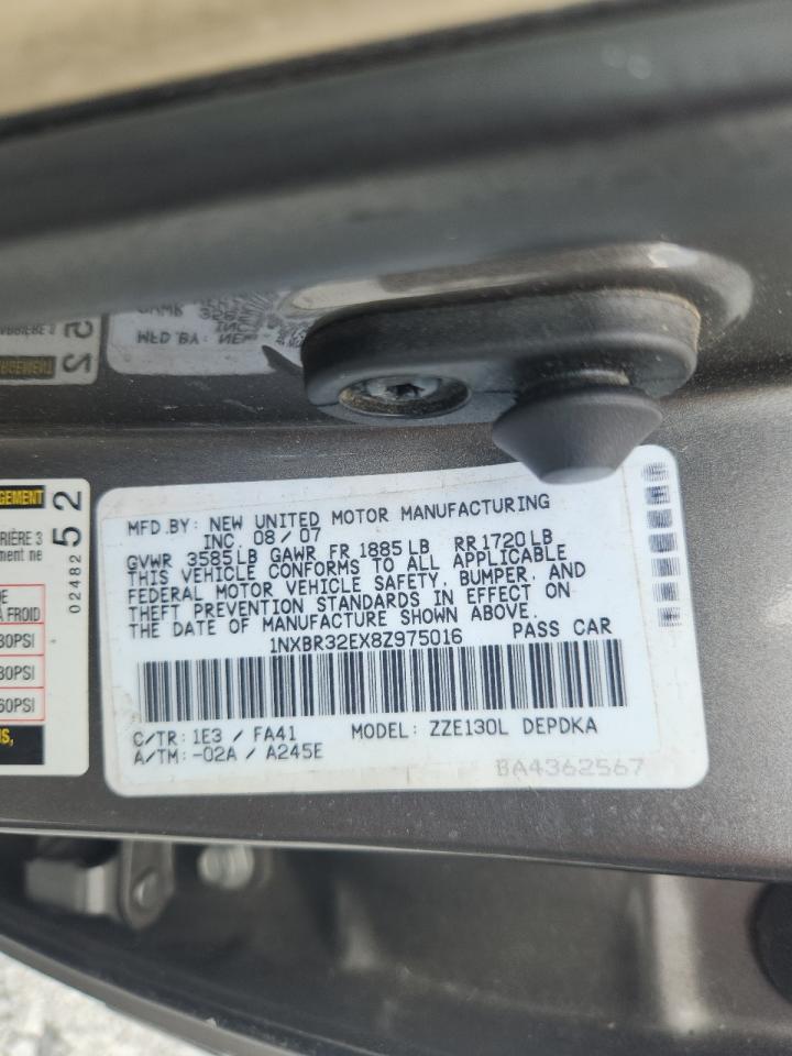 2008 Toyota Corolla Ce VIN: 1NXBR32EX8Z975016 Lot: 63017405
