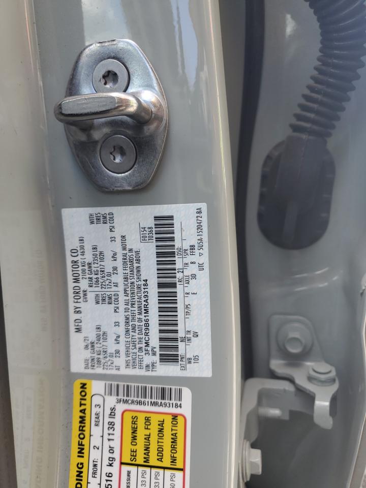 2021 Ford Bronco Sport Big Bend VIN: 3FMCR9B61MRA93184 Lot: 59679575