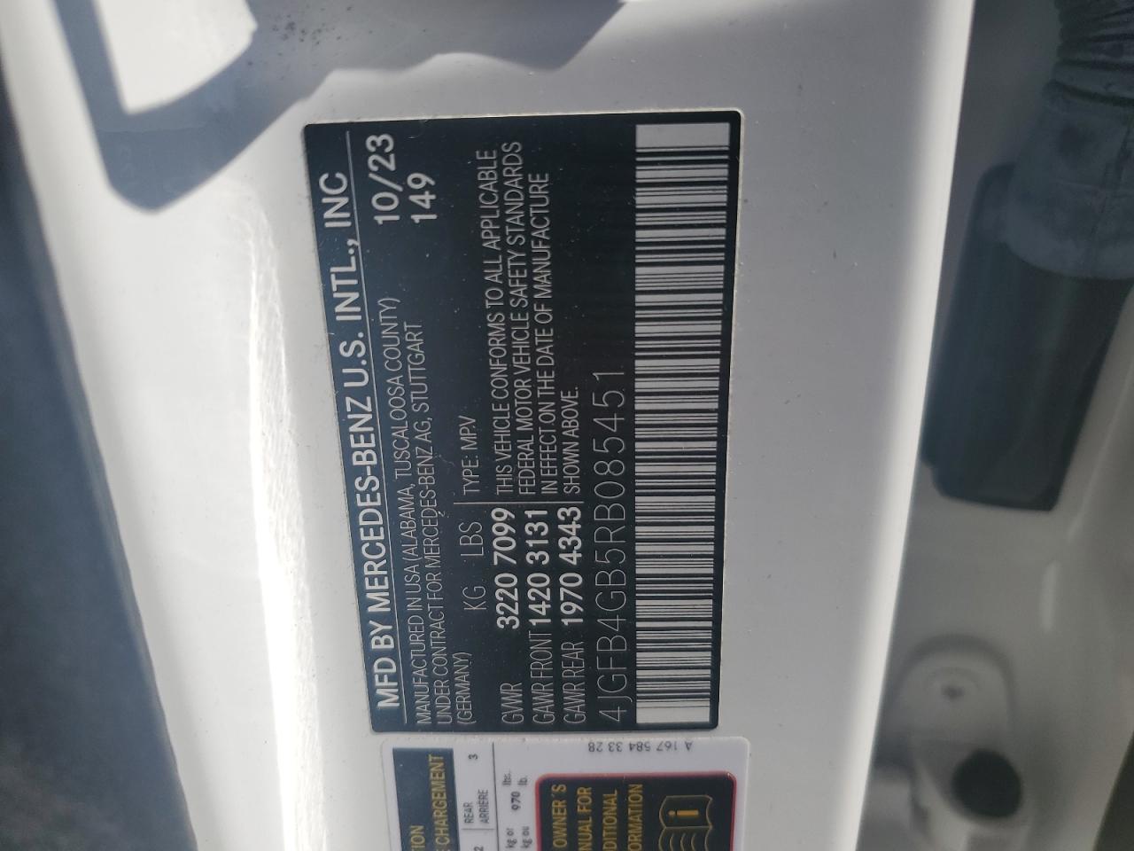 MERCEDES-BENZ GLE 450E 4 2024 VIN 4JGFB4GB5RB085451 photo 13
