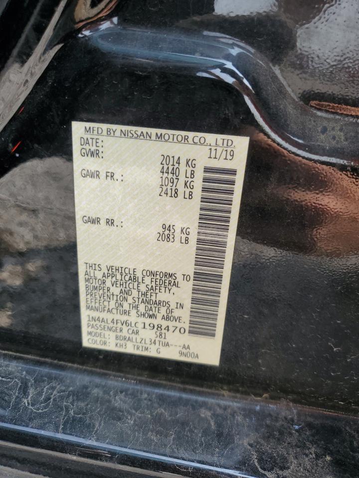 2020 Nissan Altima Platinum VIN: 1N4AL4FV6LC198470 Lot: 60520605